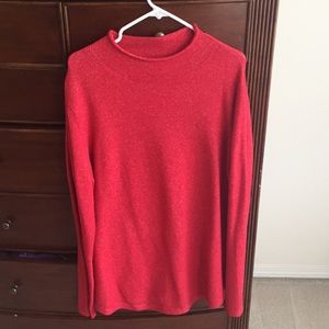 Red mock turtle neck